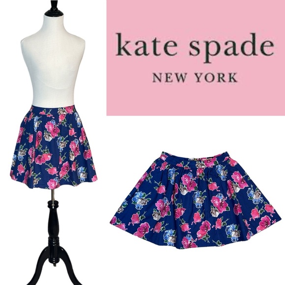 kate spade Other - KATE SPADE NEW YORK GIRLS SKIRT THE RULES BLUE FLORAL BUBBLE SKIRT